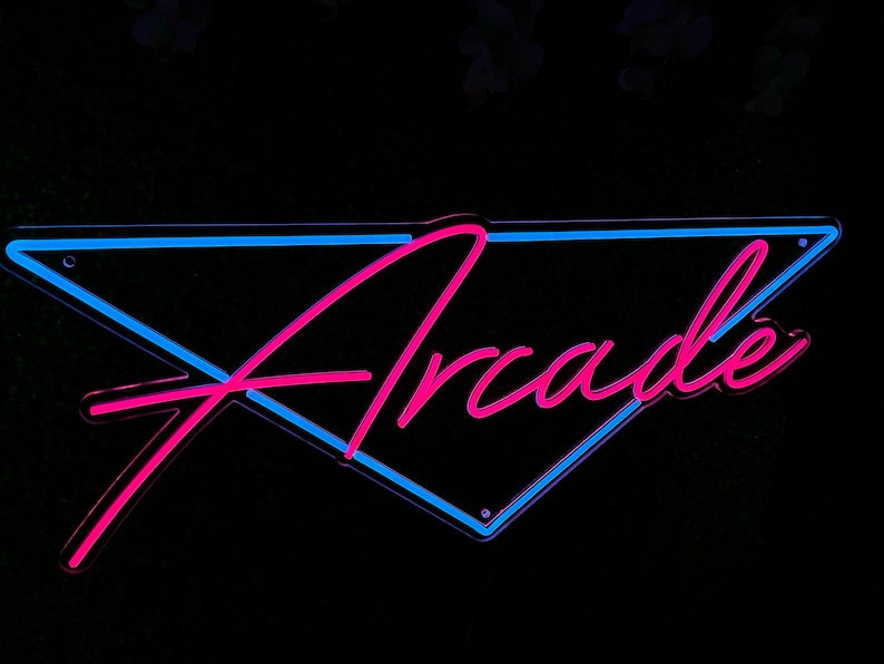 Arcade Sign Cop Retro Arcade Neon Sign - Your Arcade / Man-cave LED Sign / Vice Color ...