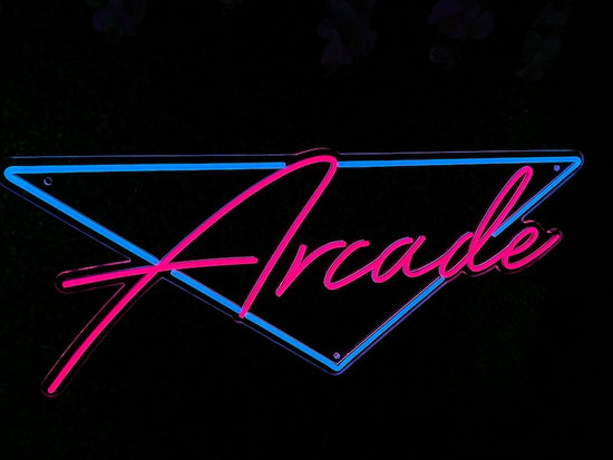 Retro Arcade Neon Sign - Your Arcade / Man-cave LED Sign / Vice Colors Sign