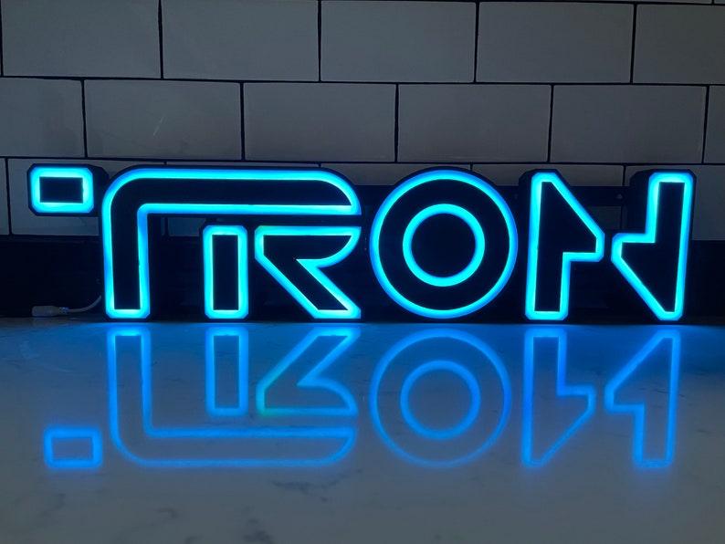 Tron Led Sign TRON Legacy style 3D Printed RGB LED illuminated wall sign – FYLZGO Signs