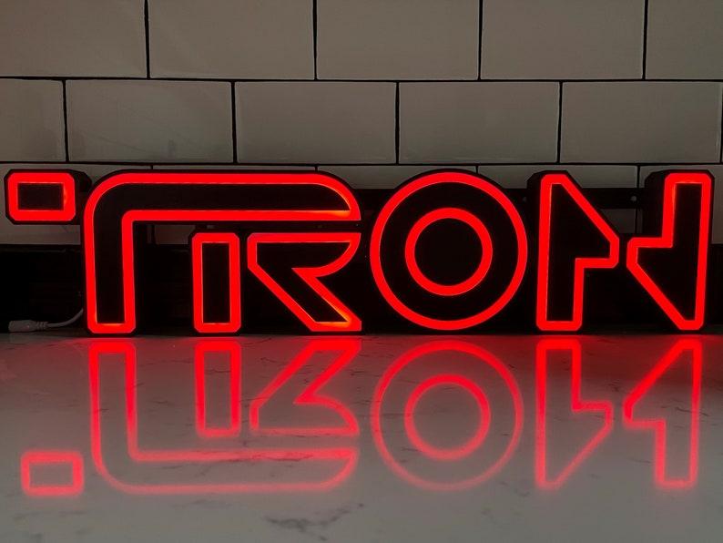 Tron Led Sign TRON Legacy style 3D Printed RGB LED illuminated wall sign – FYLZGO Signs