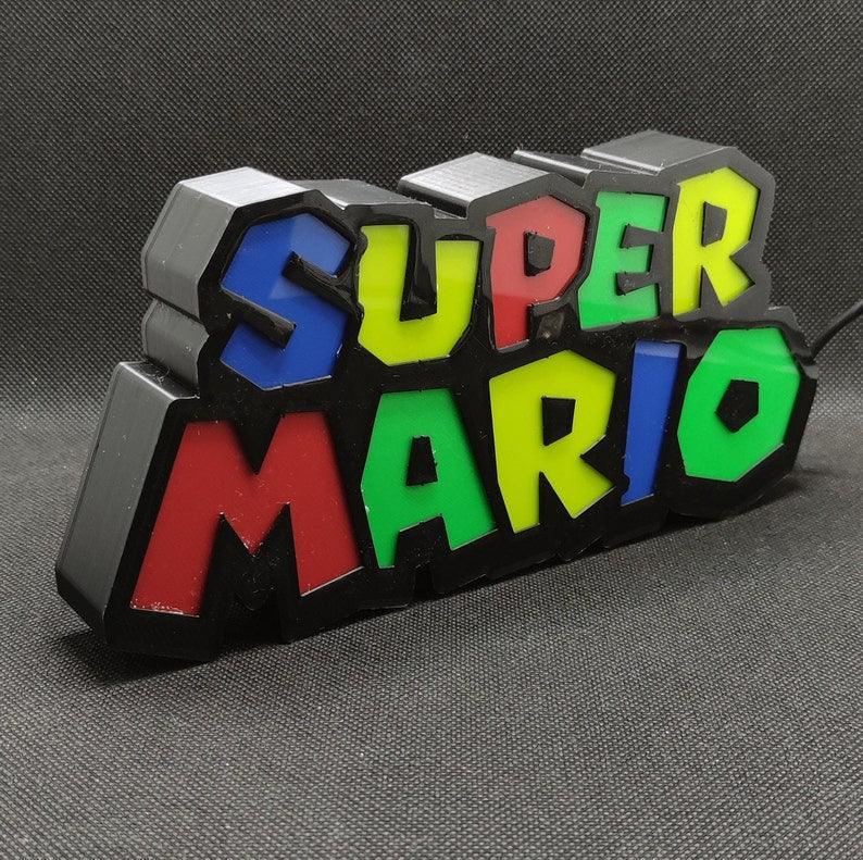 Mario Signage Super Mario Brothers inspired Logo - LED Lightbox Sign/Lamp – FYLZGO Signs