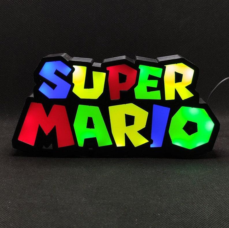 Super Mario Brothers inspired Logo - LED Lightbox Sign/Lamp – FYLZGO Signs