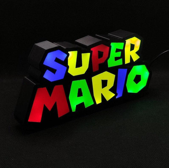 Super Mario Brothers inspired Logo - LED Lightbox Sign/Lamp – FYLZGO Signs