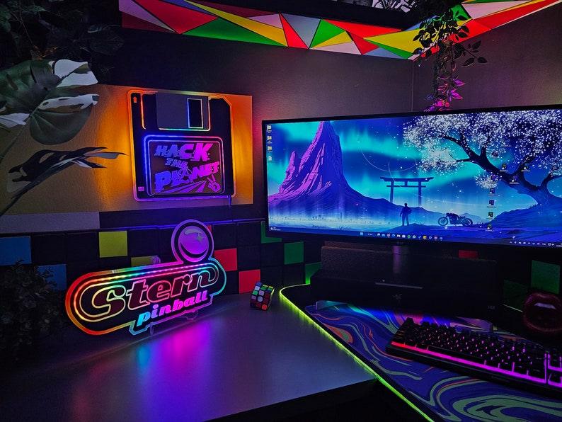 Pinball Logo Sign w/ Changeable Animation Light | Led - Neon Game Roo ...