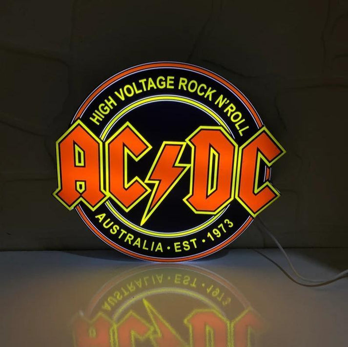 AC/DC High Voltage Rock N' Roll 3D Printed LED Lightbox Game Lightbox ...