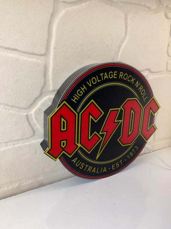 AC/DC High Voltage Rock N' Roll 3D Printed LED Lightbox Game Lightbox ...