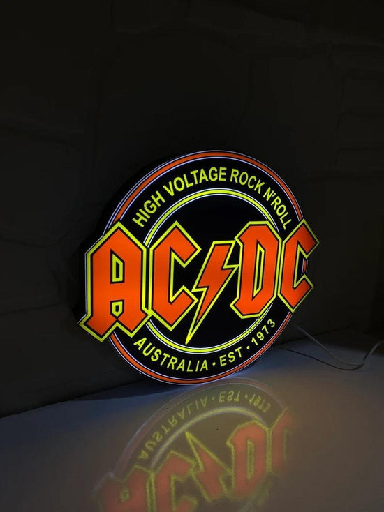 AC/DC High Voltage Rock N' Roll 3D Printed LED Lightbox Game Lightbox ...