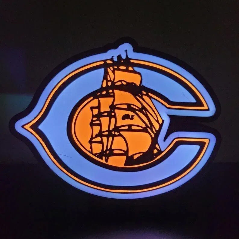 3D Printed Team Lightbox, Football fans, Team Sports, Lightbox Mancave gifts