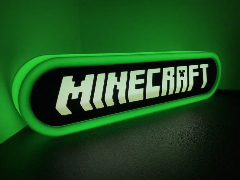 Minecraft Led Logo Minecraft 3d Printed Led Sign – FYLZGO