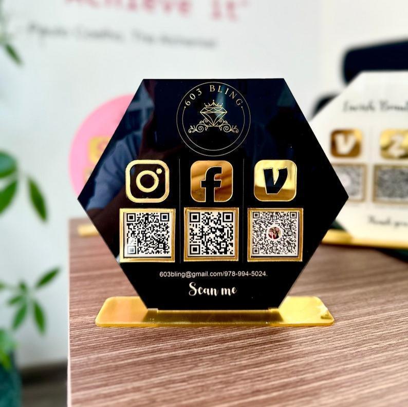 Small Code Status Sign Mini qr code sign, QR Code Sign Social Media, QR Code Display Sign ...