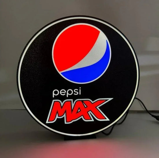 Boîte à lumière LED avec logo rétro Pepsi Max