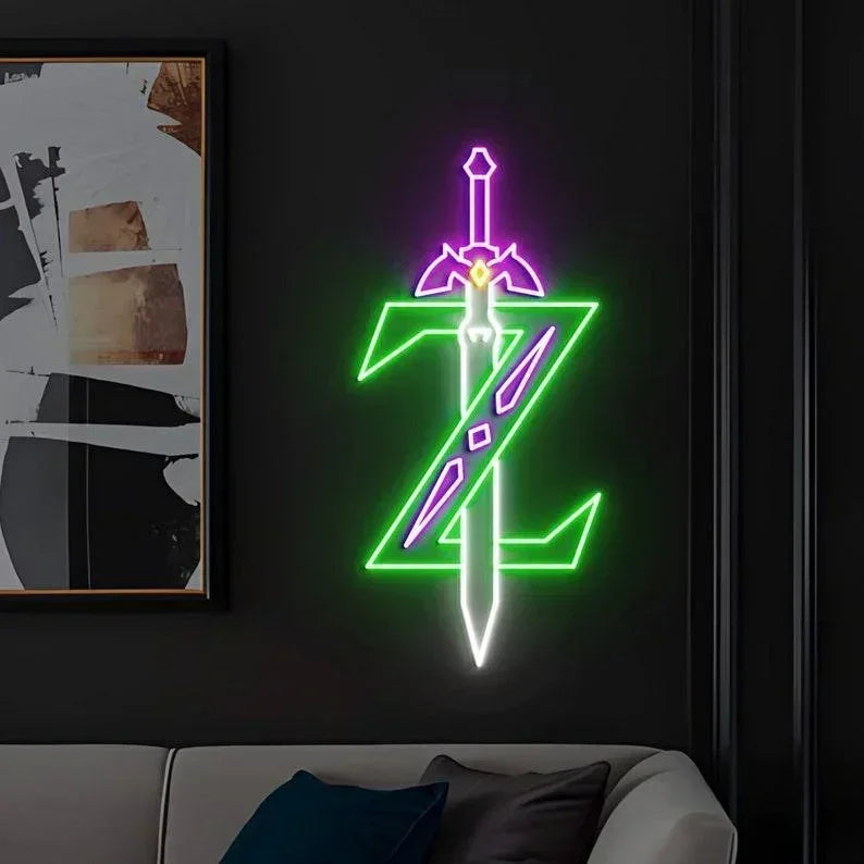 Zelda Master Sword Neon Sign, Game Room Wall Decor, Custom Neon Sign, Led Neon Ligth, Master Sword art Decoration