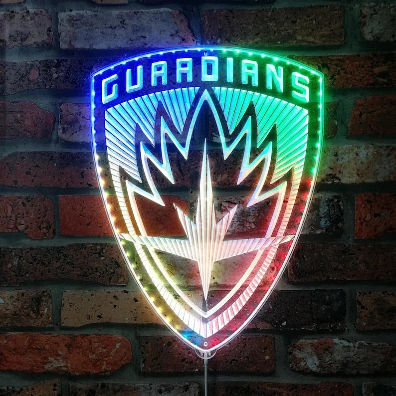 Guardians of the Galaxy Chroma Shape Light Sign, Video Game Room Night Light, Neon Colors Transition Wall Plaque