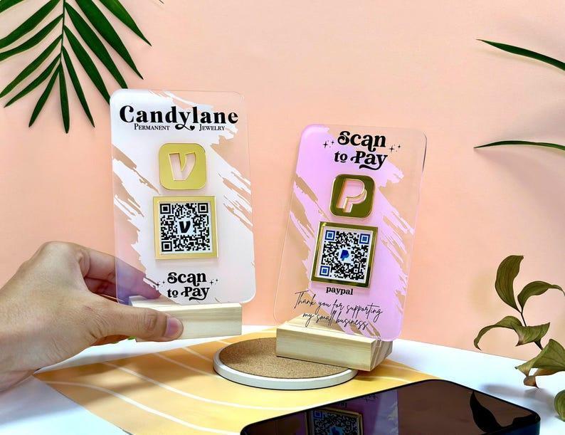 Custom QR Code Sign, Social Media QR Code Sign, QR Code Display Sign ...