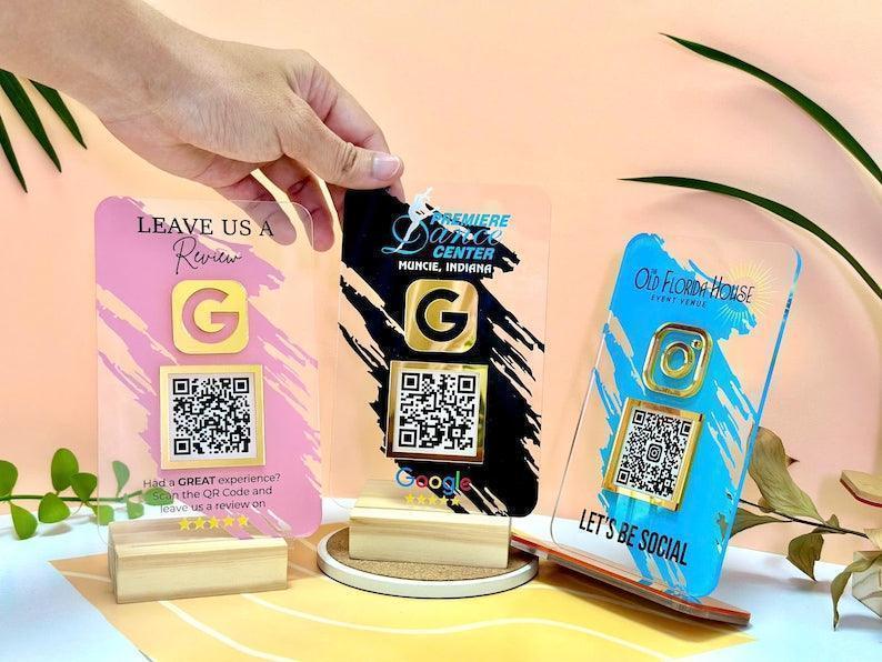 Custom QR Code Sign, Social Media QR Code Sign, QR Code Display Sign ...