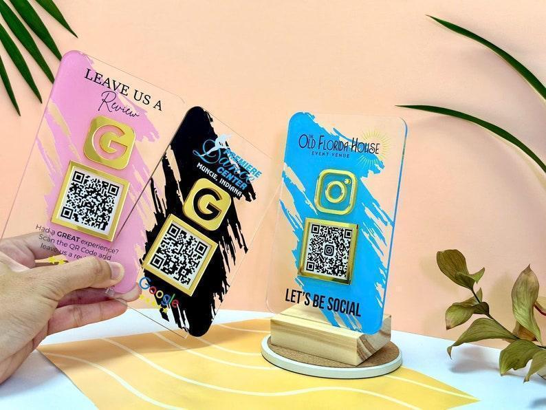 Custom QR Code Sign, Social Media QR Code Sign, QR Code Display Sign ...