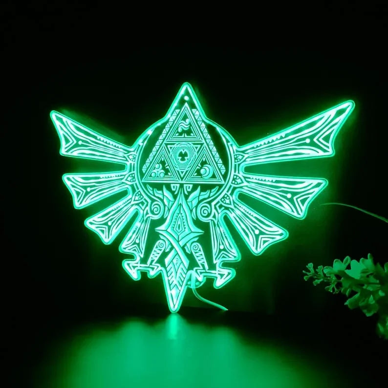 Triforce Zelda Legend 3D Style Night Light Neon LED Sign, Christmas Gifts, Game Room Decor Gifts