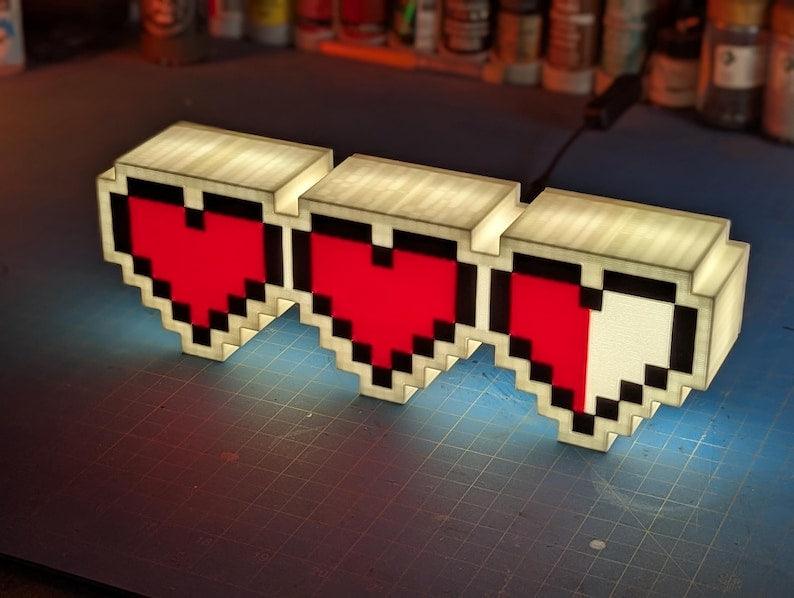 Zelda Hearts – LED-Leuchtkasten – zum Aufhängen mit Dimmfunktion 