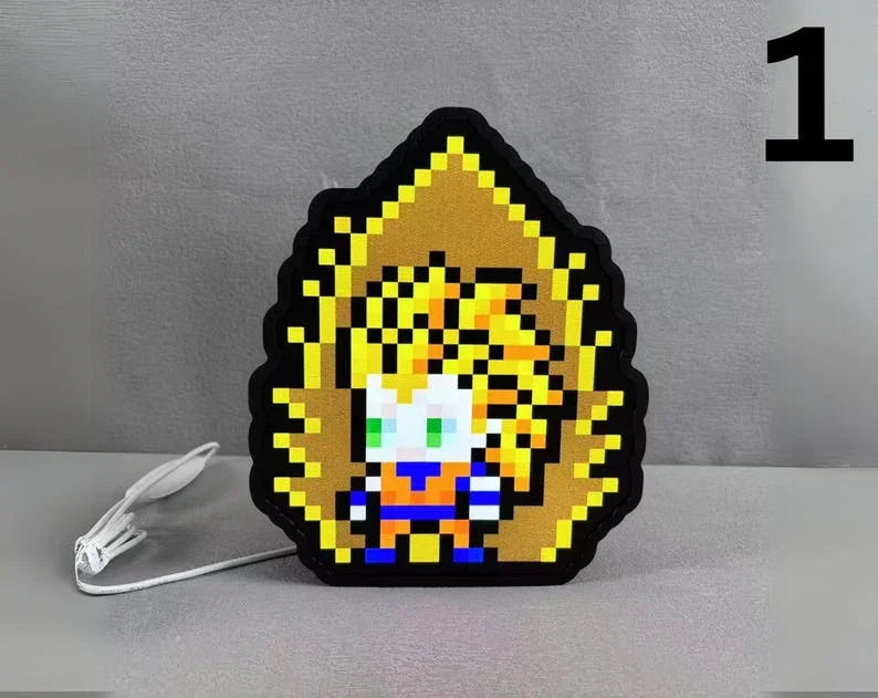 Personnages d'anime pixelisés de 20 cm, Pixel Art de personnages d'anime, Art d'anime, Lampes de bureau d'anime, Boîte à lumière d'anime, Cadeau de boîte à lumière inspirée d'anime 
