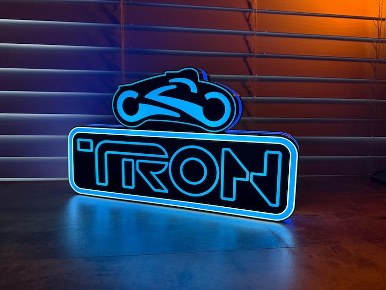 Tron Led Sign TRON inspired Pinball Topper- lit LED Sign | Wall Decor | pinball | G ...