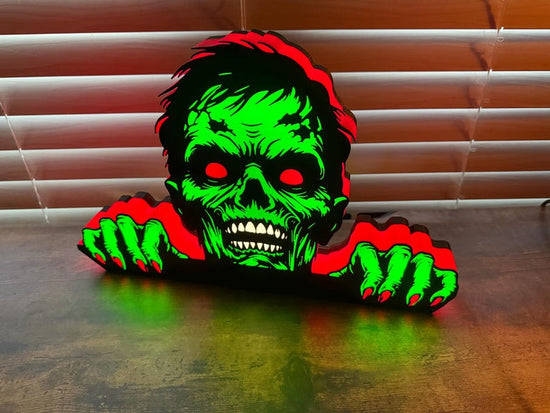 Zombie lit sign and Pinball topper for the Walking dead. Halloween lamp free shipping