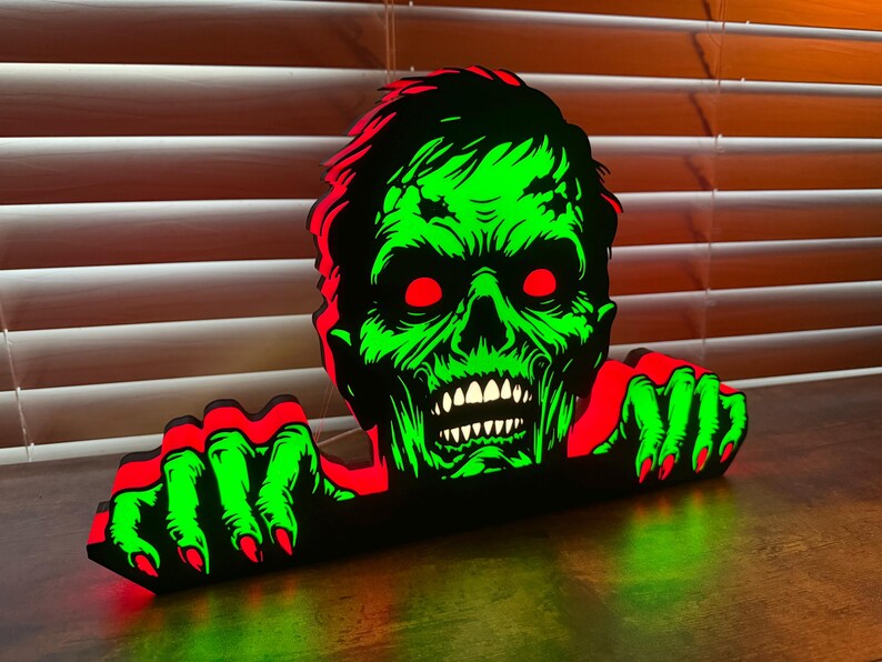 Zombie lit sign and Pinball topper for the Walking dead. Halloween lamp free shipping