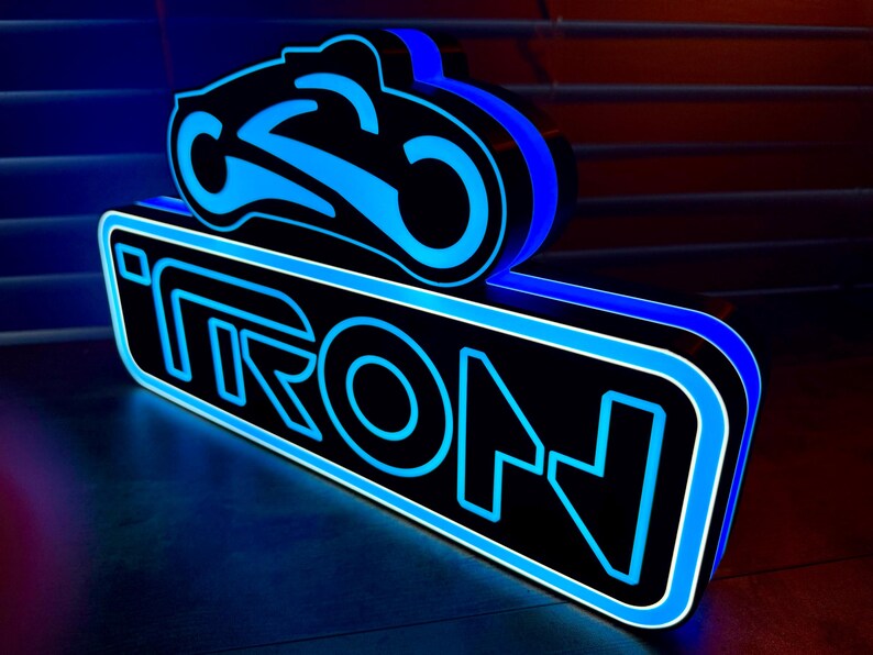Tron Led Sign TRON inspired Pinball Topper- lit LED Sign | Wall Decor | pinball | G ...