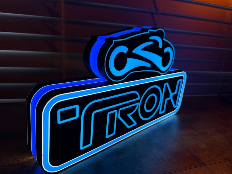 TRON inspired Pinball Topper- lit LED Sign | Wall Decor | pinball | Gift for Him | Mancave | Stern | Mod