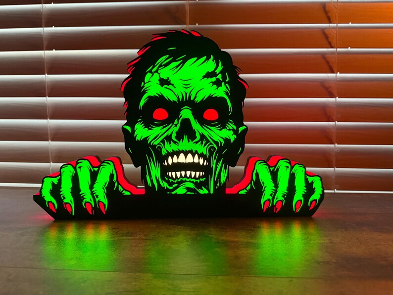 Zombie lit sign and Pinball topper for the Walking dead. Halloween lamp free shipping