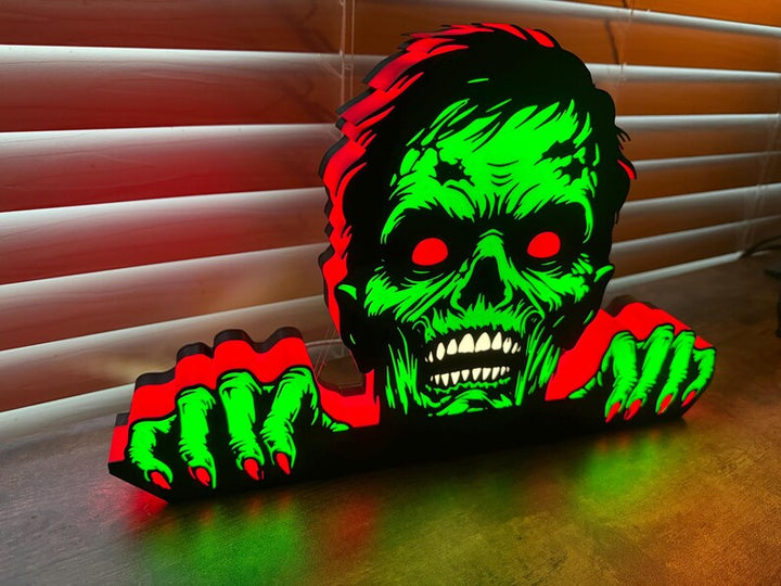 Zombie lit sign and Pinball topper for the Walking dead. Halloween lamp free shipping