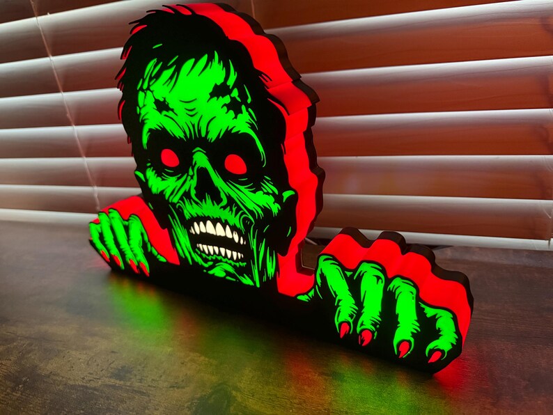 Zombie lit sign and Pinball topper for the Walking dead. Halloween lamp free shipping