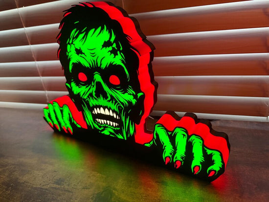 Zombie lit sign and Pinball topper for the Walking dead. Halloween lamp free shipping