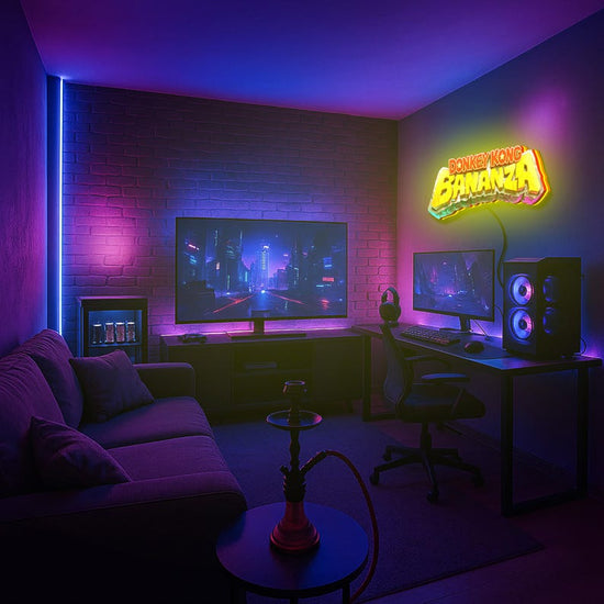 Donkey Kong Banana Bonanza – 3D LED Lightbox – Go Bananas with Retro Power