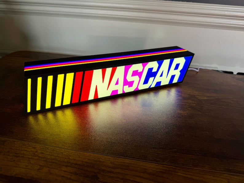 NASCAR lit LED Sign | Wall Decor | video game | F1 | Gift for Him | Mancave | computer | race car fan