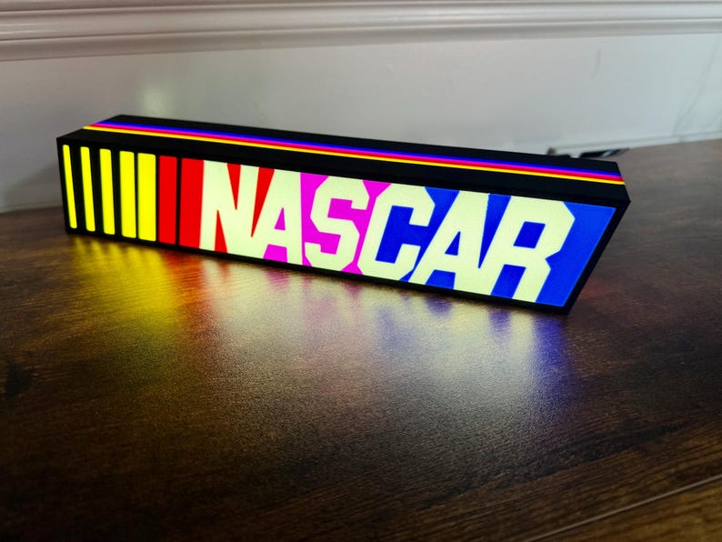 NASCAR lit LED Sign | Wall Decor | video game | F1 | Gift for Him | Mancave | computer | race car fan
