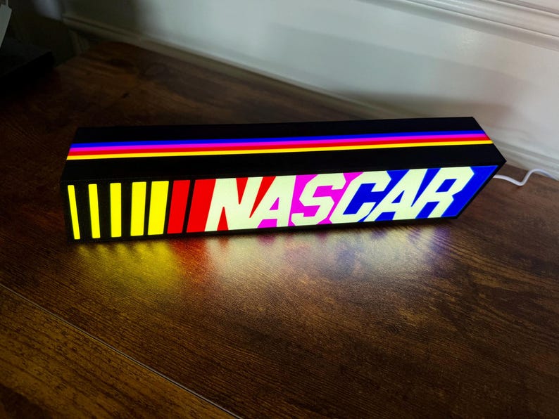 NASCAR lit LED Sign | Wall Decor | video game | F1 | Gift for Him | Mancave | computer | race car fan