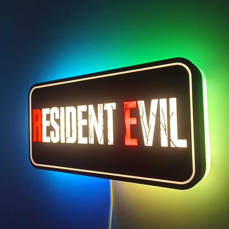 LED Lamp for Decoration | Lightbox Streamer | RGB Configuration | Custom pieces for streaming | Resident evil