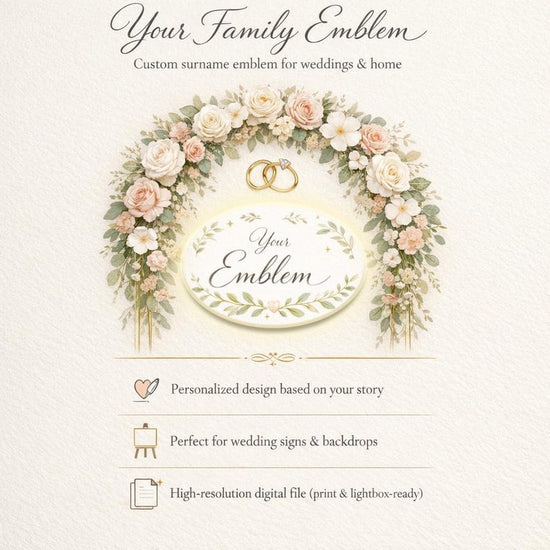 Custom Wedding Emblem | Printable Welcome Sign Design | 3D Printed Lightbox-Ready Artwork