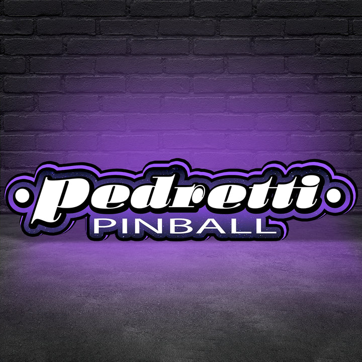 Pedretti Logo Led lightbox for Pinball Machine, 3D Printed Lightbox USB Powered & Full Dimmable