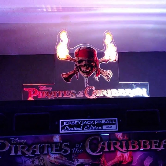 Décoration de flipper Pirates des Caraïbes en acrylique à LED RVB, pour machine de flipper Jersey Jack JJP
