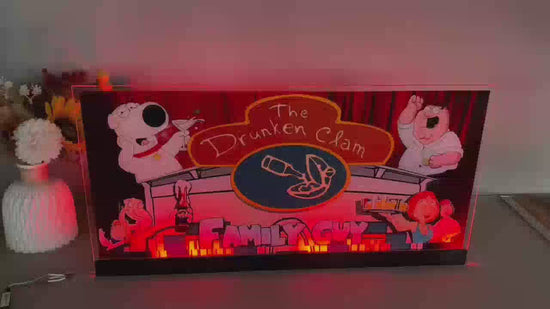 The Drunken Clam 3D Acrylic LED Topper, Family Guy Pinball Topper For  Pinball Mahine, Pinball Topper