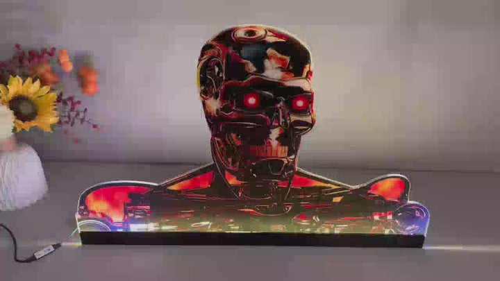 Terminator 2 T2 Pinball Acrylic LED Topper, for Pinball Machine, Pinball Topper