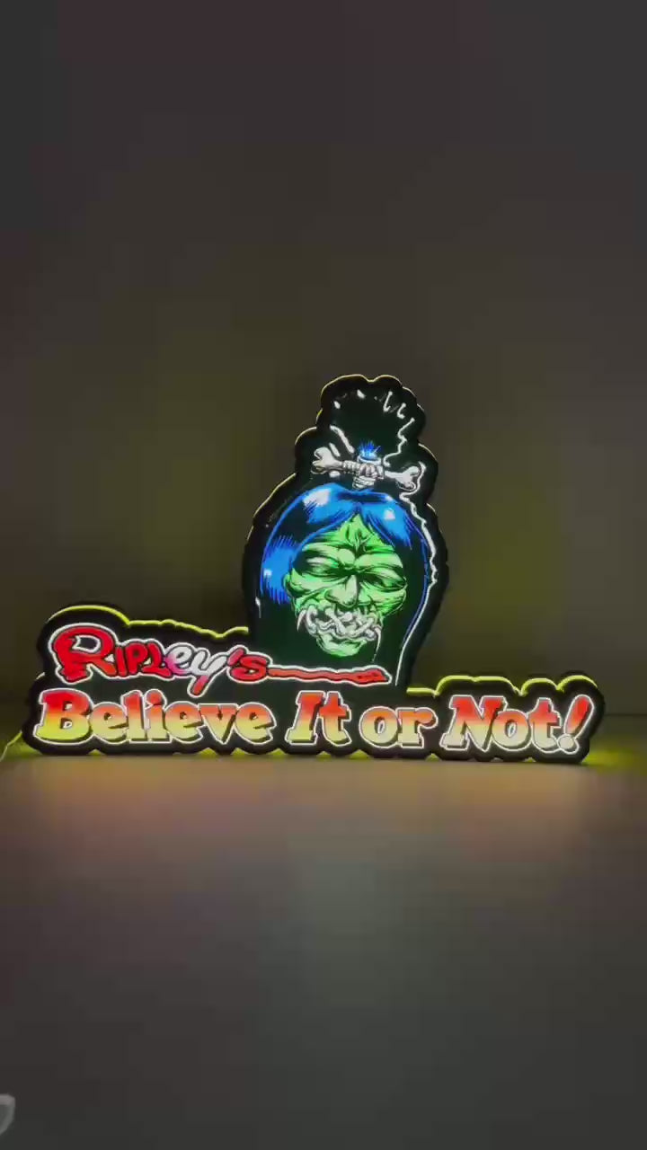 Ripleys Believe It or Not - Vídeo Topper Pinball 3D LED Light Box, for Stern Pinball Arcade Game fans,  Pinball Arcade Decor