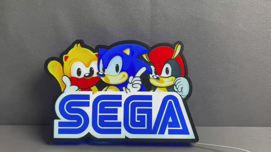 SegaSonic the Hedgehog 3D Printed LED Lightbox Game Lightbox