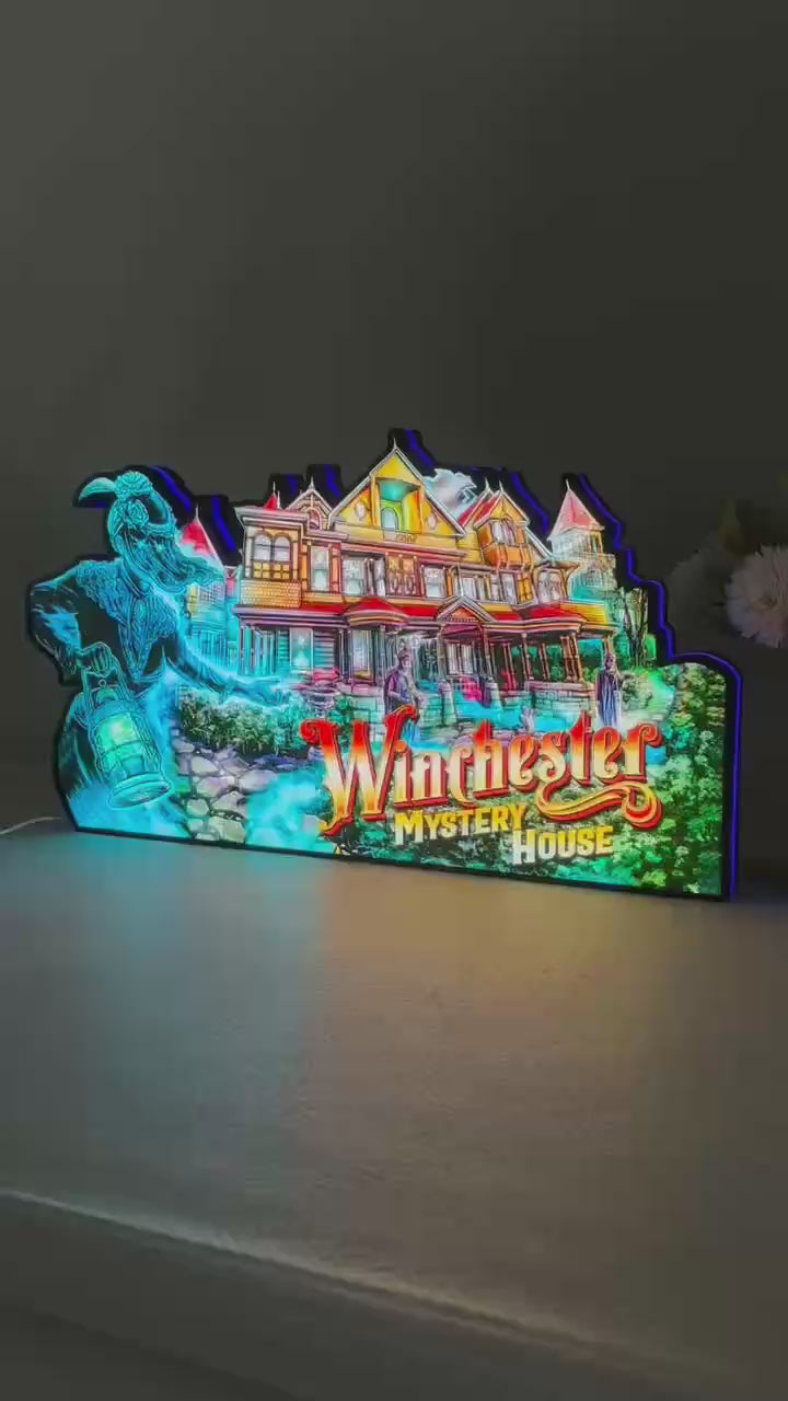 Winchester Mystery House Pinball Topper Lightbox for Barrel of Fun Pinball Machine, Arcade Gaming Light box for Man's Cave