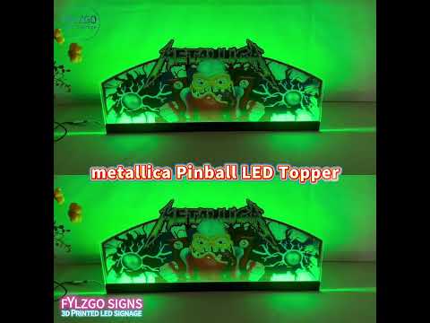 Metallica Pinball Acrylic LED Topper, for Pinball Machine, Pinball Topper