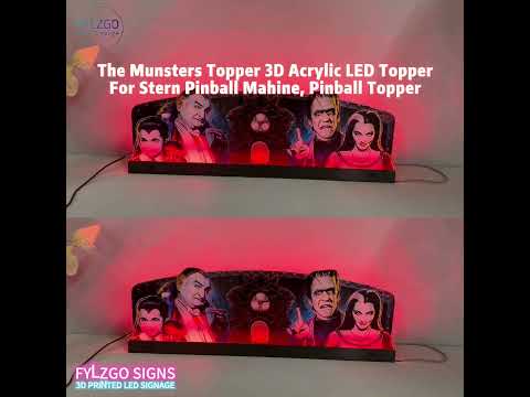 The Munsters Topper 3D Acrylic LED Topper, For Stern Pinball Mahine, Pinball Topper
