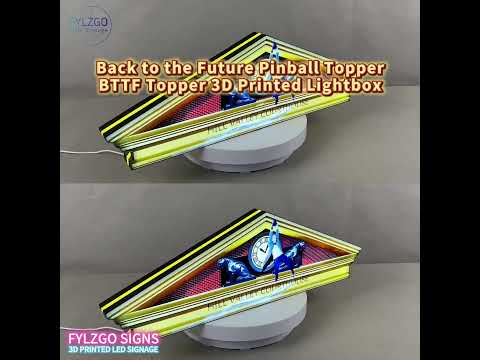 Back to the Future Pinball Topper, BTTF Topper 3D Printed Lightbox Powered by USB Band Dimm Wall Art Decor Man's Cave