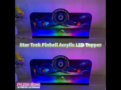 Stern Star Trek Pinball Topper 3D Acrylic LED Topper, For Stern Pinball Machine, Pinball Topper