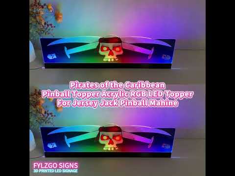 Pirates of the Caribbean Pinball Topper 3D Acrylic LED Topper, For Jersey Jack JJP Pinball Machine, Pinball Topper